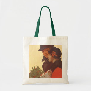 Tote Bag Vintage Noël, Amour et Romance Boutique cadeaux