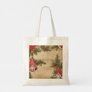 Tote Bag Vintage Noël Fussy Couper Gnome Image
