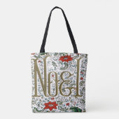 Tote Bag vintage noël poinsettia joyeux noel (Dos)