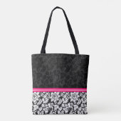 Tote Bag Vintage noir et blanc Damas (Dos)