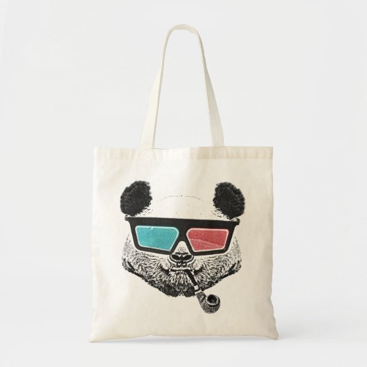 Tote Bag Vintage panda 3-D glasses (Devant)