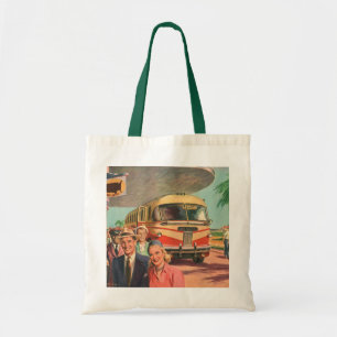 Tote Bag Vintage Passengers on Vacation at the Bus Depot