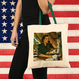 Tote Bag Vintage patriotique, infirmière Médicale au téléph
