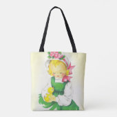 Tote Bag Vintage petite fille Retro mignonne (Dos)