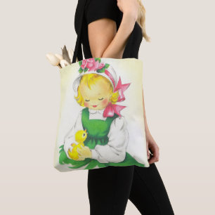 Tote Bag Vintage petite fille Retro mignonne