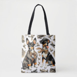 Tote Bag Vintage Rat Terrier sans fil