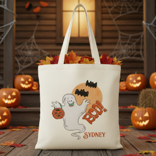Tote Bag Vintage Retro Boo Ghost Halloween personnalisé