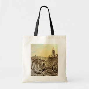 Tote Bag Vintage Science Fiction Aliens Planète Constructio