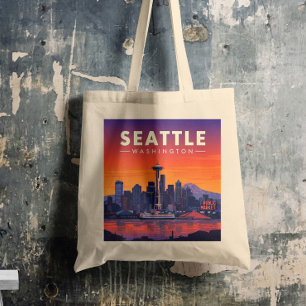 Tote Bag Vintage Seattle Washington
