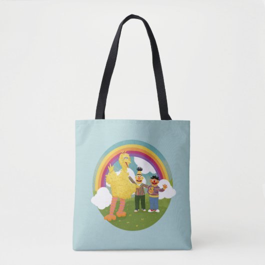Tote Bag Vintage Sesame Street Friends Rainbow (Devant)