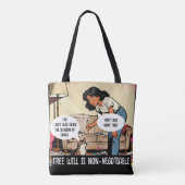 Tote Bag Vintage Style Cat Sarcastic Humor (Dos)