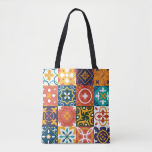 Tote Bag Vintage tiles Vintage background. Traditional geom