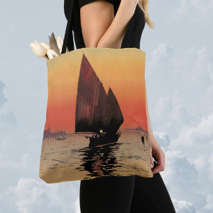 Tote Bag Vintage Travel, Boats at Excelsior Palace Venice