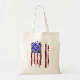 Tote Bag Vintage Usa American Flag Coast Guard Proud retire