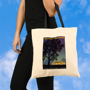 Tote Bag Vintage voyage, Allemagne, Bus Jaune à la nuit