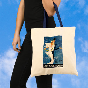 Tote Bag Vintage voyage, Amour Romance hiver à Monte Carlo