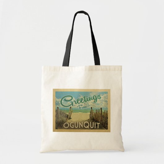 Tote Bag Vintage voyage de plage Ogunquit (Devant)