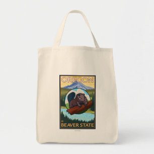 Tote Bag Vintage voyage de scène de capot de castor et de