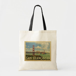 Tote Bag Vintage voyage du pont du Golden Gate de San Franc