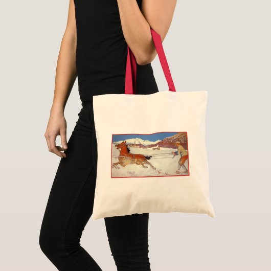 Tote Bag Vintage voyage, hiver en Engadin Suisse (Devant (produit))