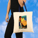 Tote Bag Vintage voyage, Tennis, Sports, Monte Carlo Monaco<br><div class="desc">Illustration vintage Poster de voyage européen ou étiquette de bagage de Monte Carlo à Monaco avec un couple tenant des raquettes de tennis et regardant un tournoi de tennis près de la plage et la belle mer Méditerranée bleue. Amour et romantisme sur les courts de tennis. Monte Carlo est le...</div>