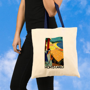 Tote Bag Vintage voyage, Tennis, Sports, Monte Carlo Monaco
