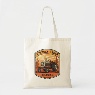 Tote Bag Vintage Western Ranch Tractor Desert Sunset