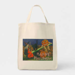Tote Bag Vintage Witch & Jack o' Lanterns Temps de jeu