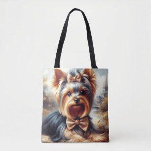 Tote Bag Vintage Yorkshire Terrier peinture