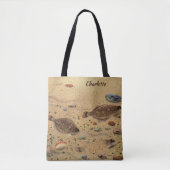 Tote Bag Vintages, Marine Ocean Life Poisson plat (Devant)