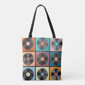 Tote Bag Vinyl records : retro LP set. (Dos)