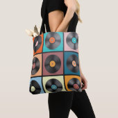 Tote Bag Vinyl records : retro LP set. (De près)