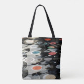 Tote Bag Vinyl rétro plastique vieux noir (Dos)