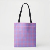 Tote Bag Viola and Dull Lavender Plaid Pink Purple (Devant)