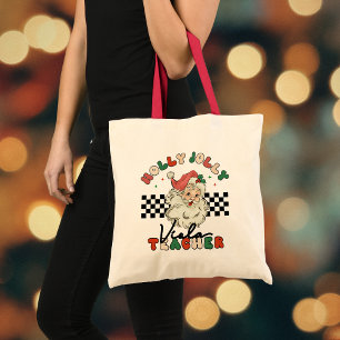 Tote Bag Viola Teacher Holly Jolly Christmas Music Père Noë