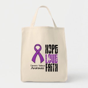 Tote Bag Violence familiale de ruban de foi d'amour