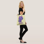 Tote Bag Violet Anime Chat Vector Art Jaune (Sur le modèle)
