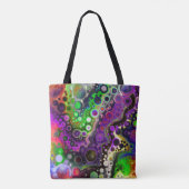 Tote Bag Violet, citron vert et marbre noir (Dos)