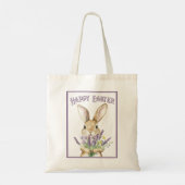 Tote Bag Violet classique Joyeux lapin de Pâques (Dos)