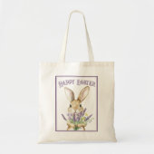 Tote Bag Violet classique Joyeux lapin de Pâques (Devant)