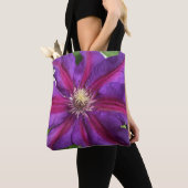 Tote Bag Violet Clematis Blossom (De près)