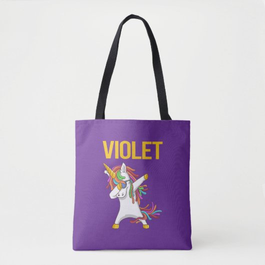 Tote Bag Violet Elegant Modern Funny Typography (Devant)