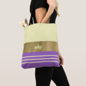 Tote Bag Violet et jaune élégant (De près)