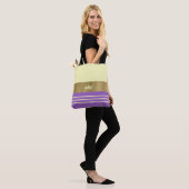 Tote Bag Violet et jaune élégant (Sur le modèle)