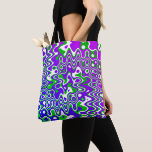 Tote Bag [Violet et vert] Op-Art tourbé