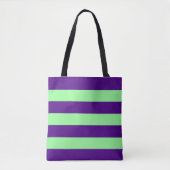Tote Bag Violet foncé avec rayure verte menthe (Devant)