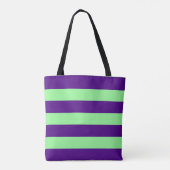 Tote Bag Violet foncé avec rayure verte menthe (Dos)