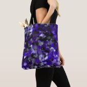 Tote Bag Violet, Gris, Noir et Bleu Abstrait (De près)