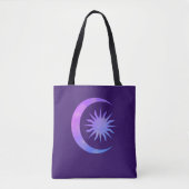 Tote Bag Violet Indigo Pourpre Lune & Soleil Zen (Devant)