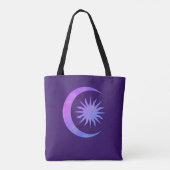 Tote Bag Violet Indigo Pourpre Lune & Soleil Zen (Dos)